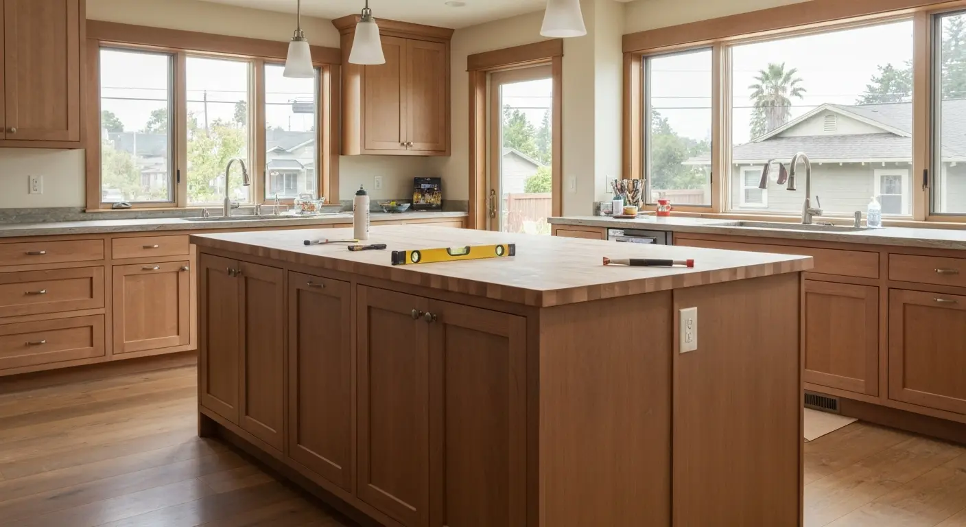 Kitchen island installation