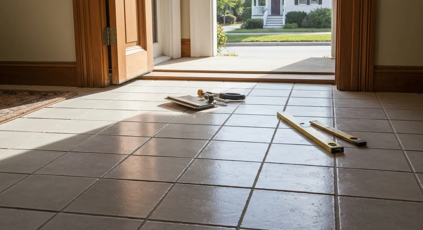 Entryway tile installation