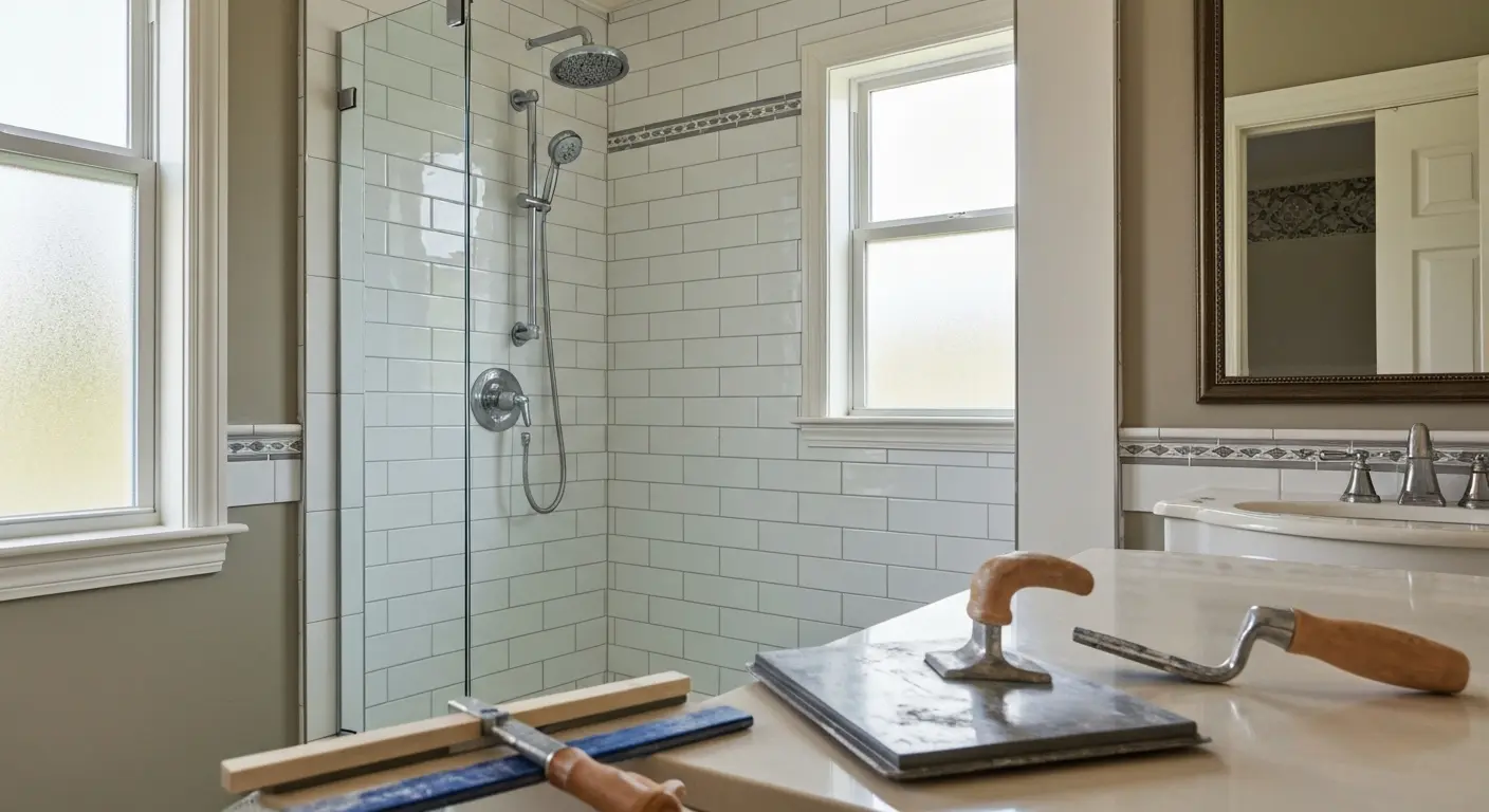 Bathroom tile installation