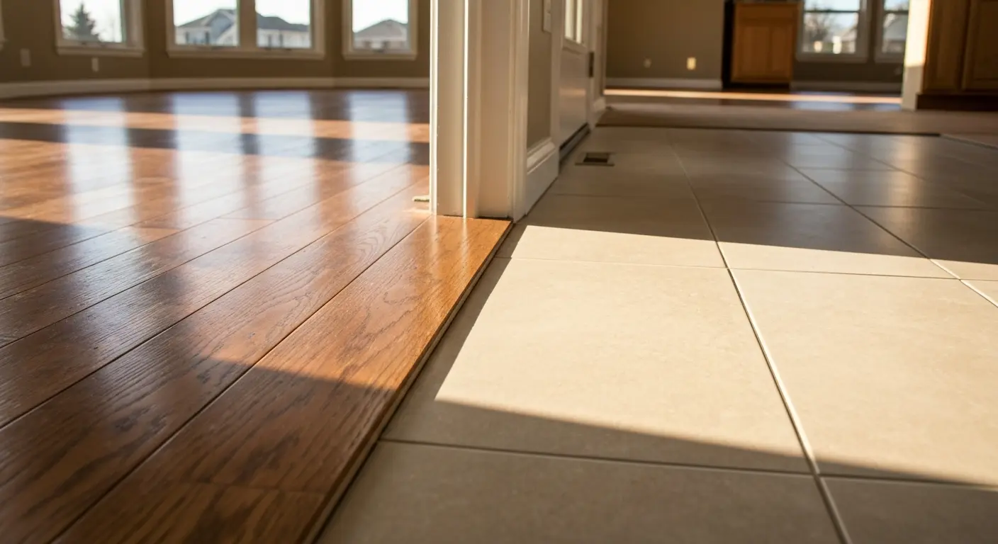 Hardwood and tile flooring