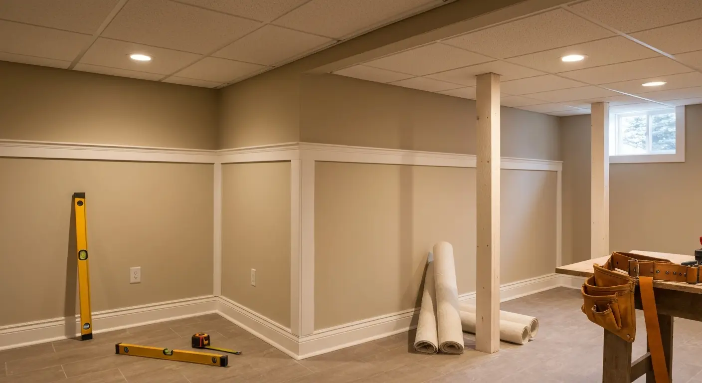 Finished basement space