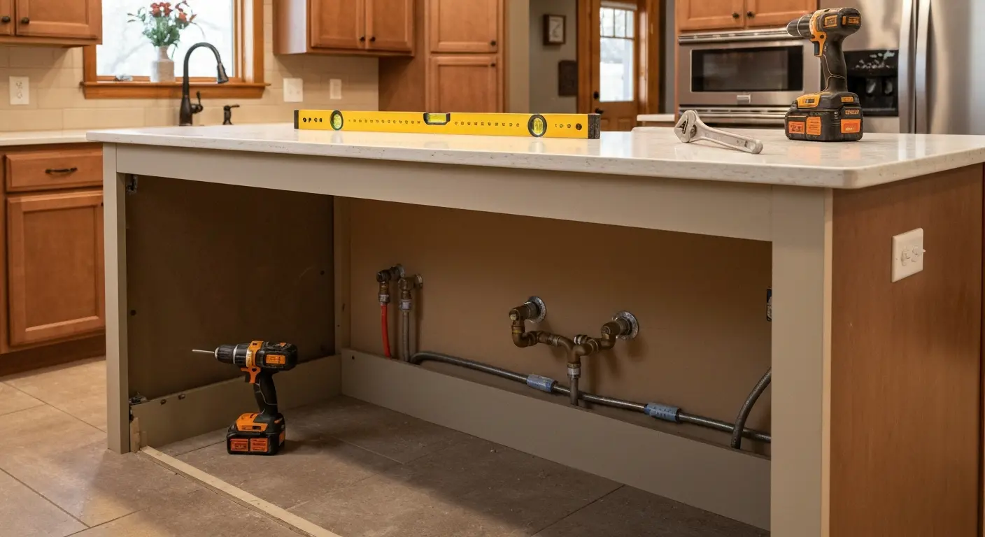 Kitchen island installation