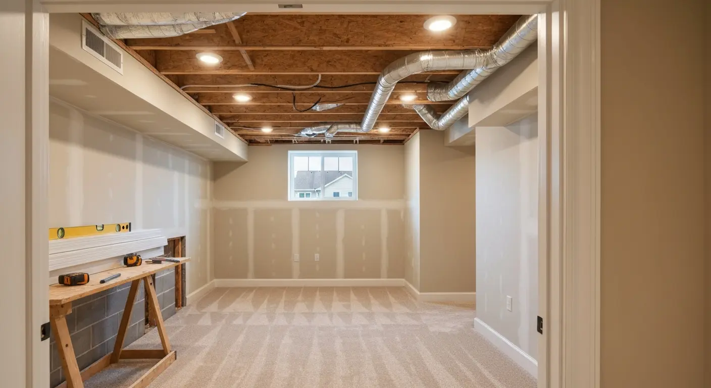 Finished basement space