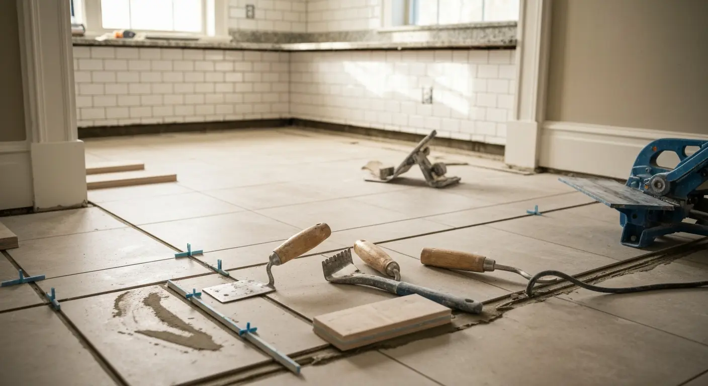 Tile flooring installation