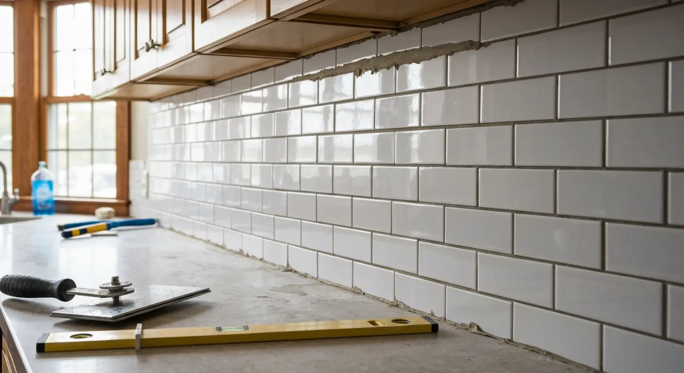Kitchen backsplash installation