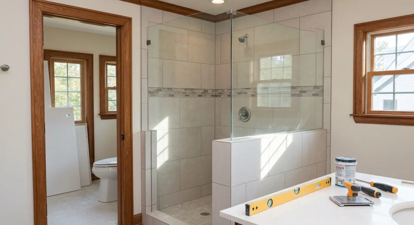 Bathroom with tile shower
