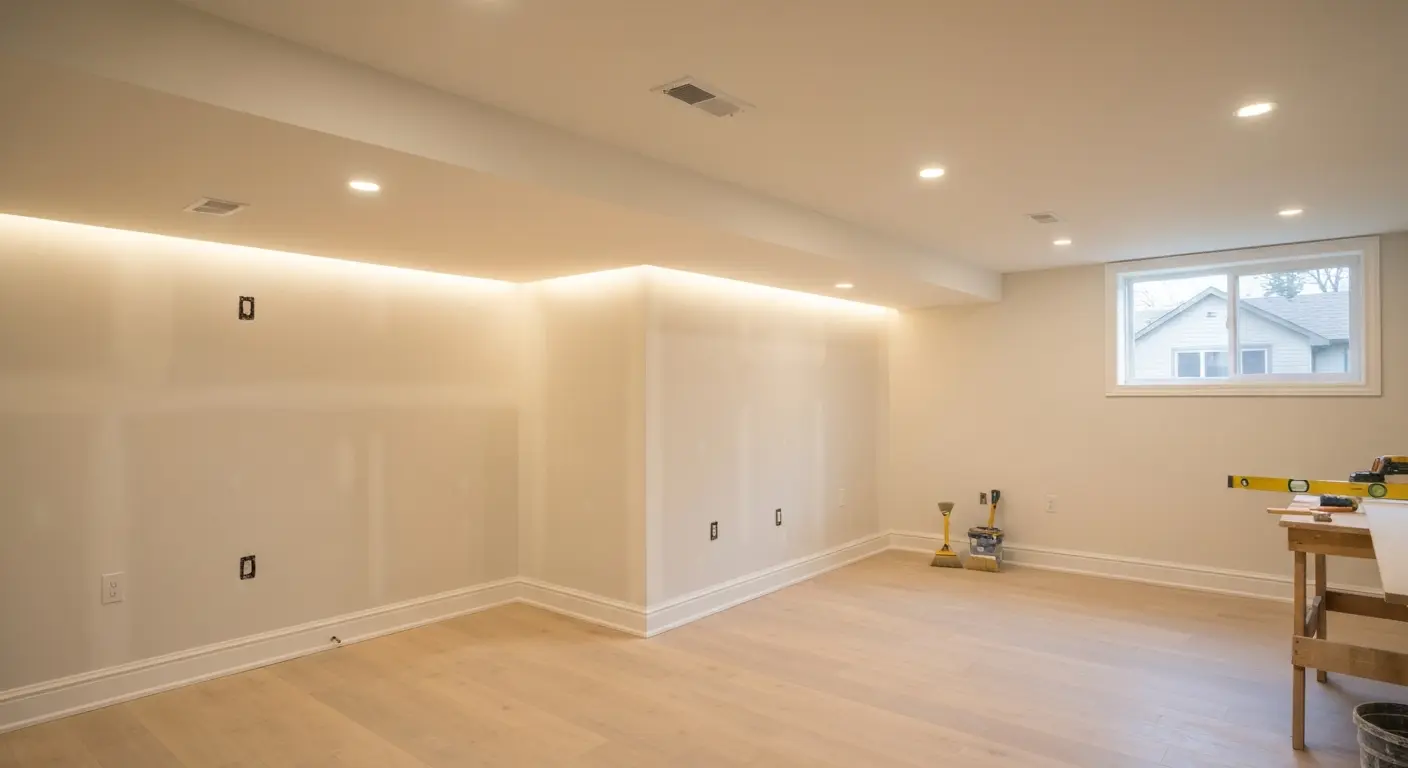 Finished basement space