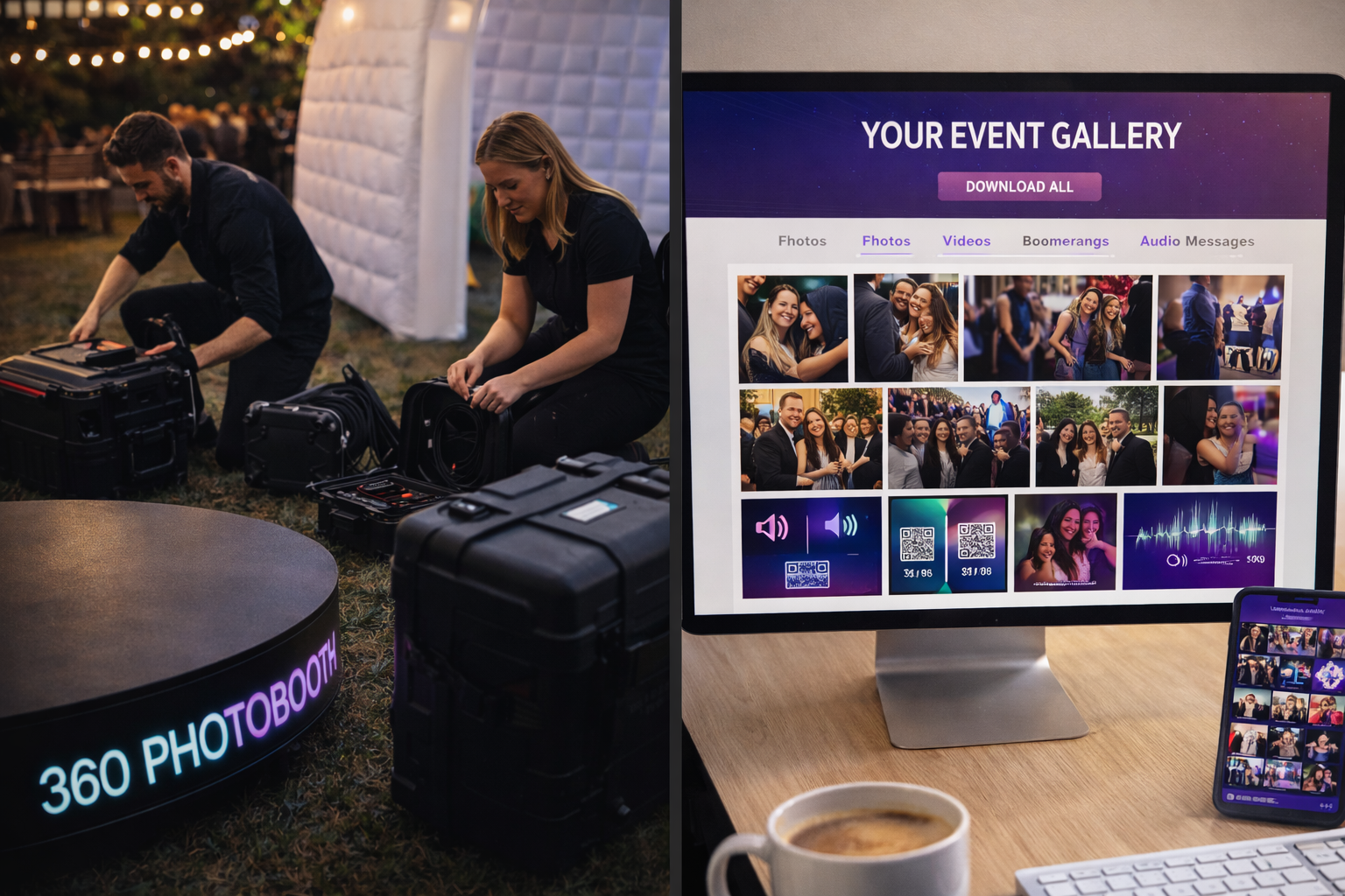 Digital gallery delivery of event photos and videos to a client's smartphone