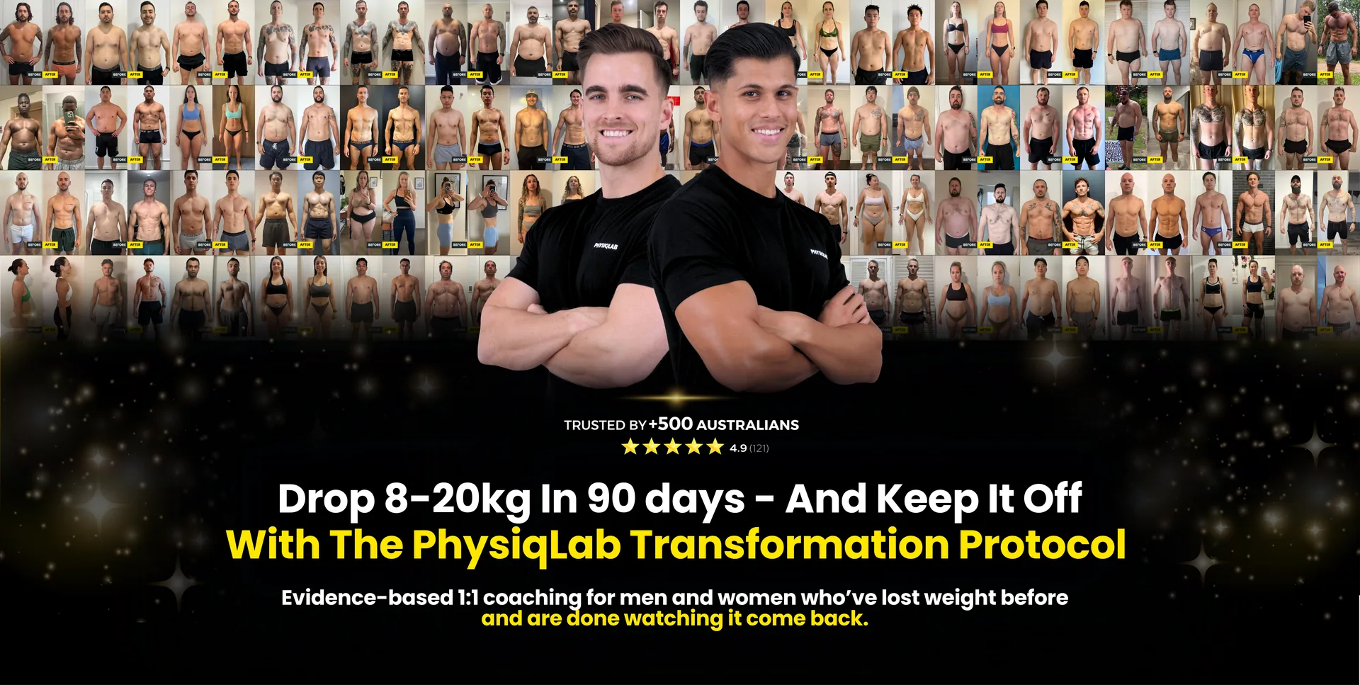 Drop 8-20kg in 90 days and keep it off with the PhysiqLab 2-phase protocol - trusted by 500+ Australians