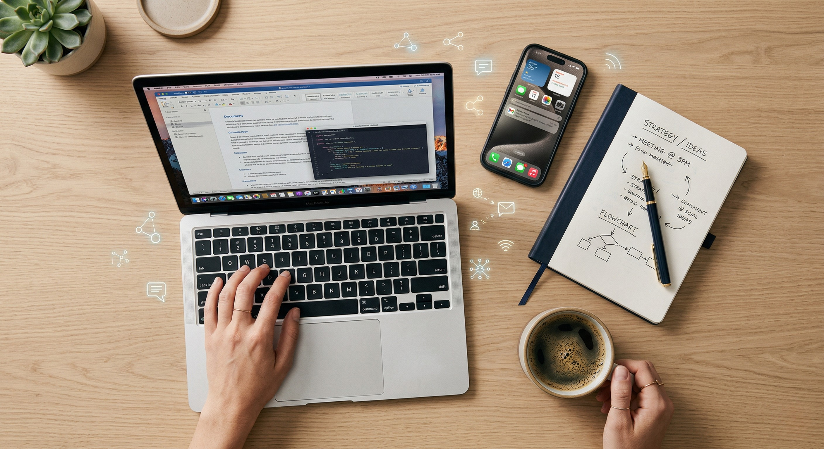 Women discussing social media