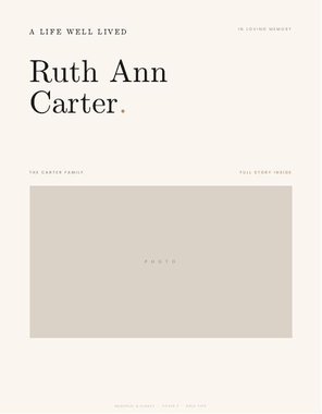 Memorial and legacy cover design