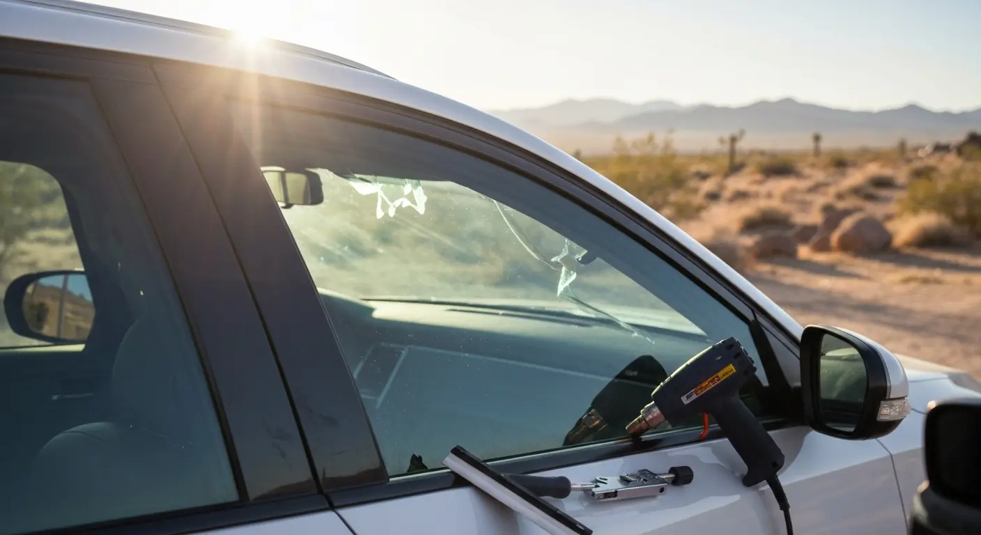 Sun reflection on car window