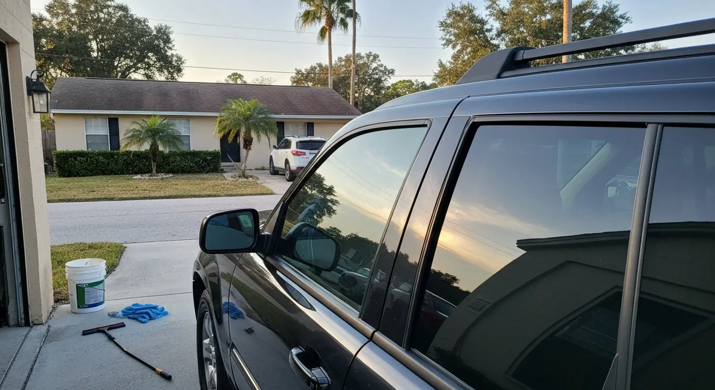 Carbon tint installation in Lakeland Village