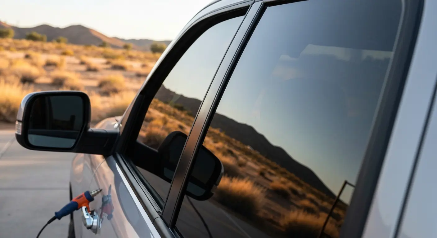 Carbon tint installation on truck