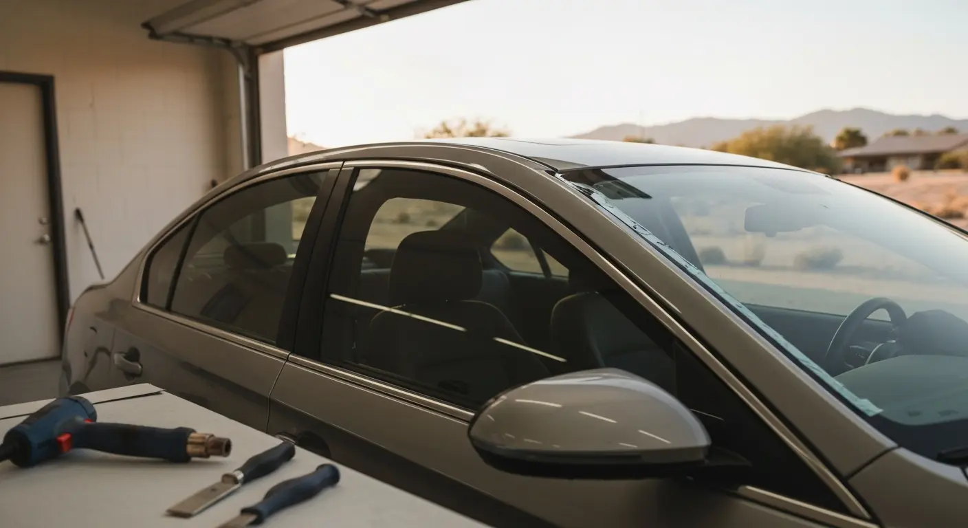 Automotive ceramic window tint installation