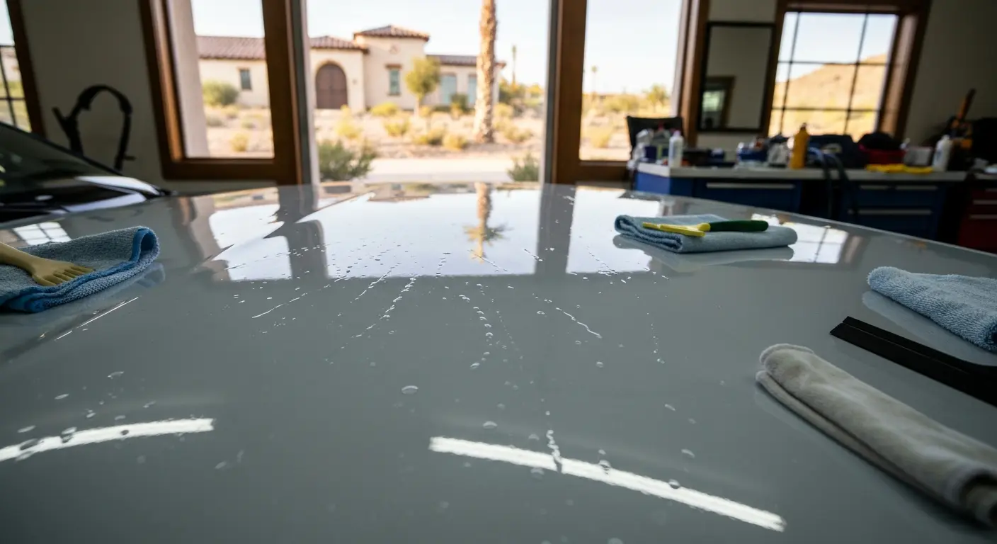 Ceramic coating application on vehicle