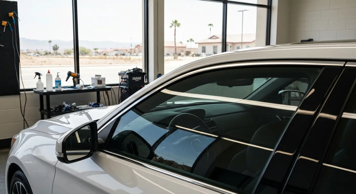 Ceramic window tint on vehicle