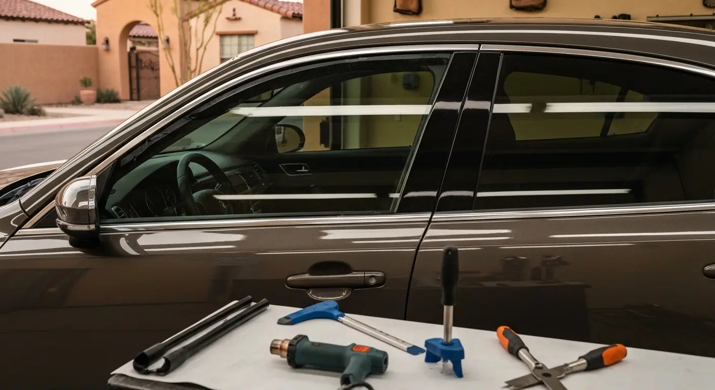 Carbon window tint on sedan