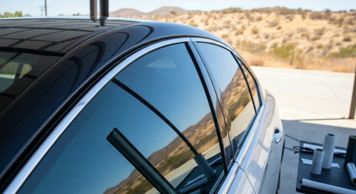 Ceramic window tint on sedan