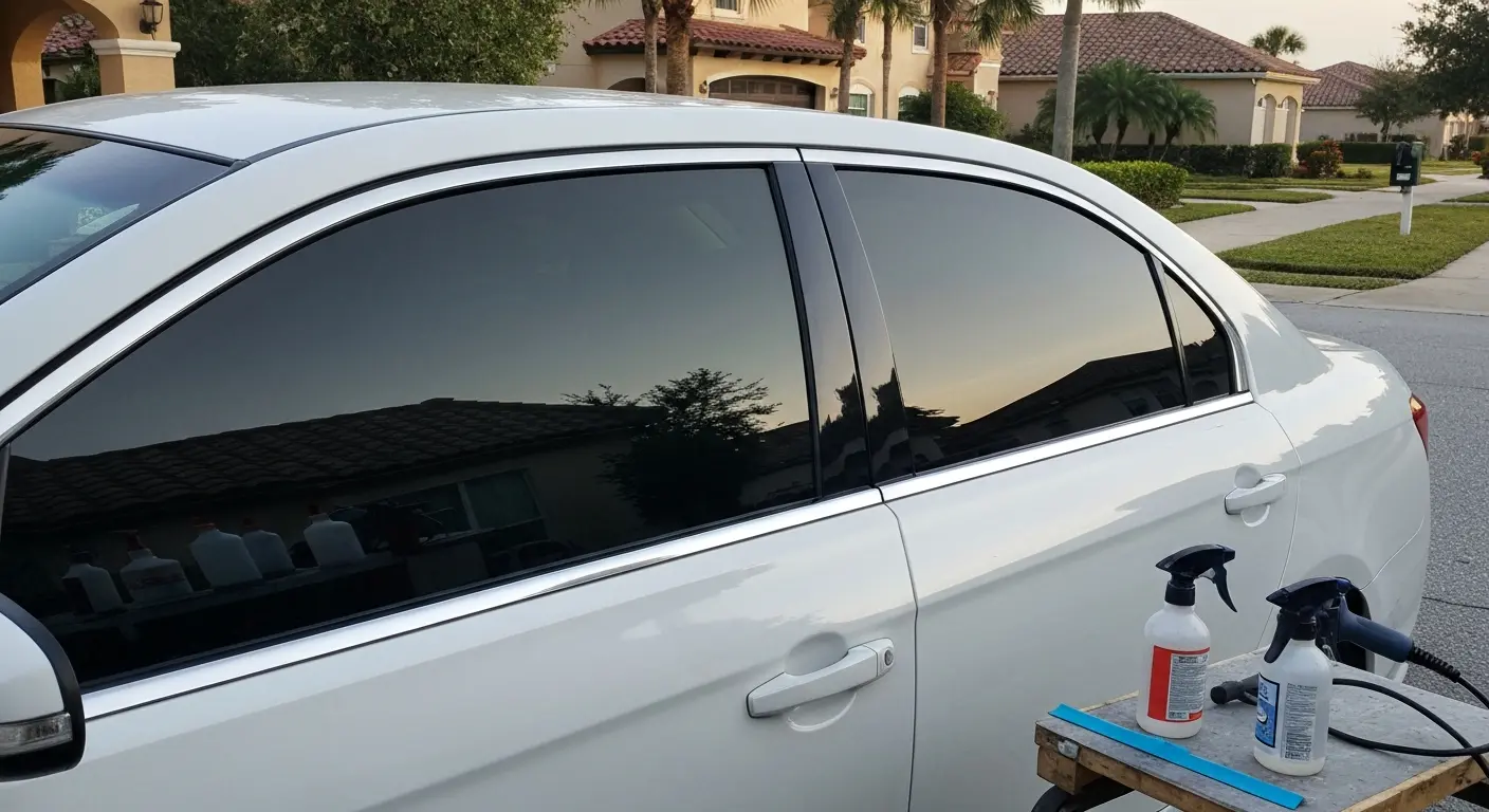 Ceramic window tint on vehicle in Lakeland Village