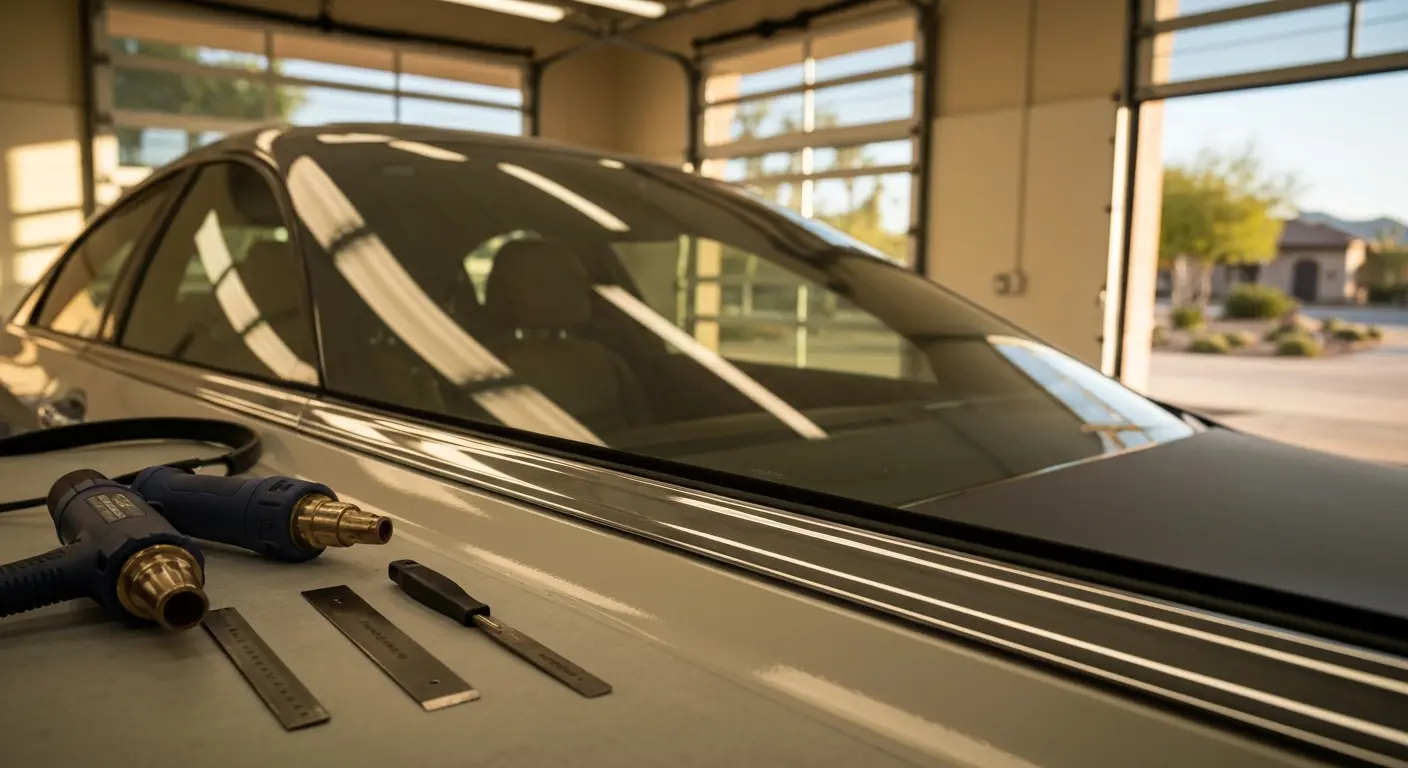 Ceramic window tint on luxury sedan