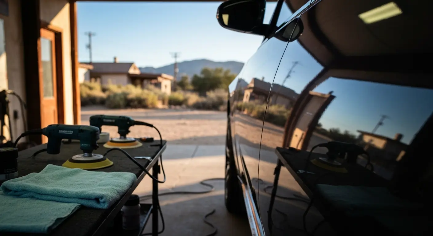 Auto detailing polish application