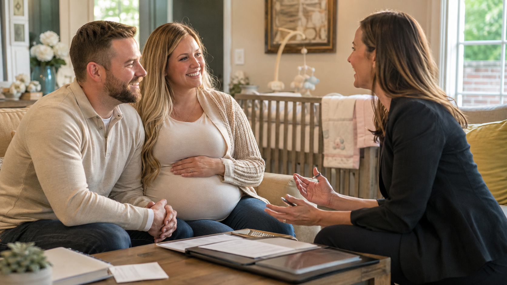 Expecting Southwind Memphis family reviewing Term Life Insurance and financial protection before their baby's arrival