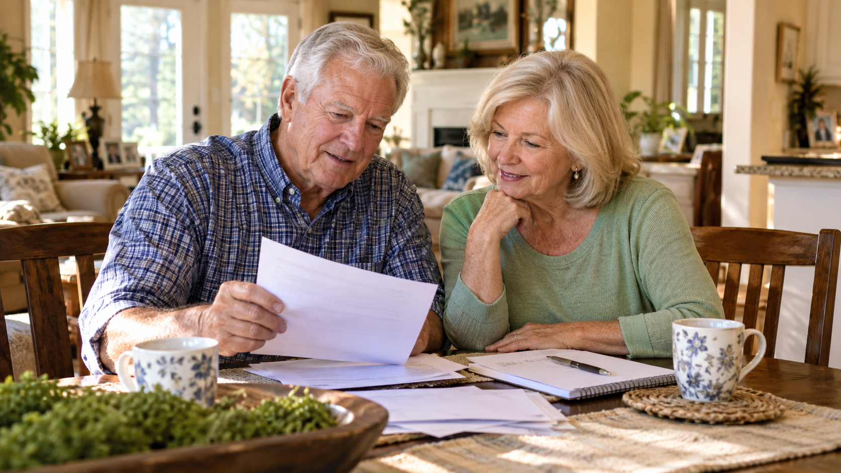 Olive Branch Mississippi senior couple reviewing Final Expense Insurance options with COPD Olive Branch Mississippi senior couple reviewing Final Expense Insurance options with COPD