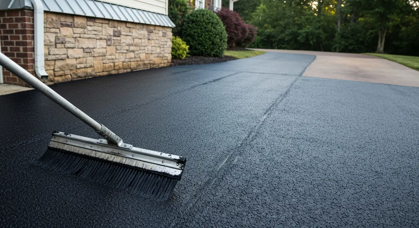 Asphalt sealcoating application