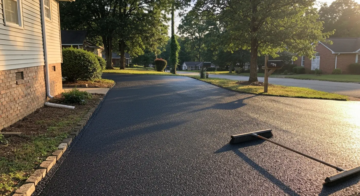 Tar and chip driveway