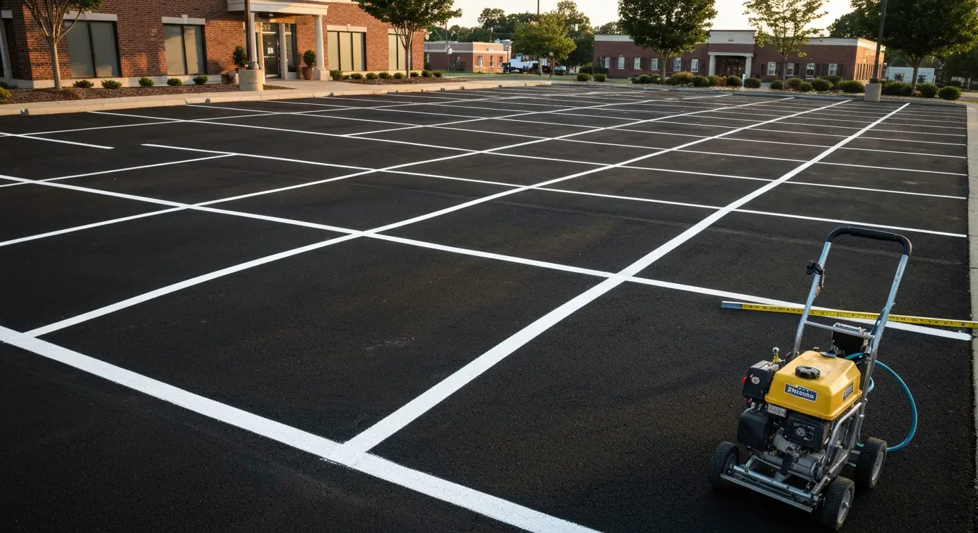 Parking lot line striping