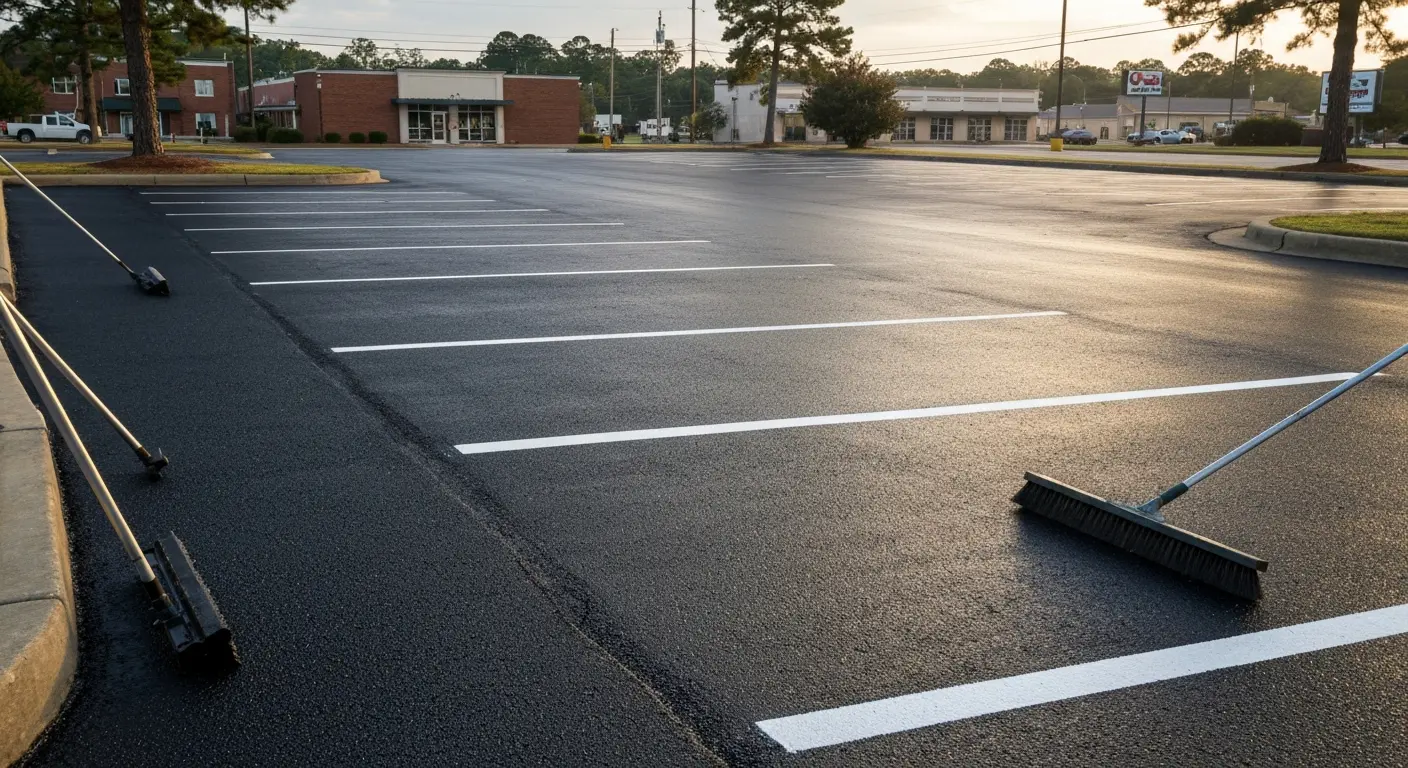 Sealcoated asphalt surface