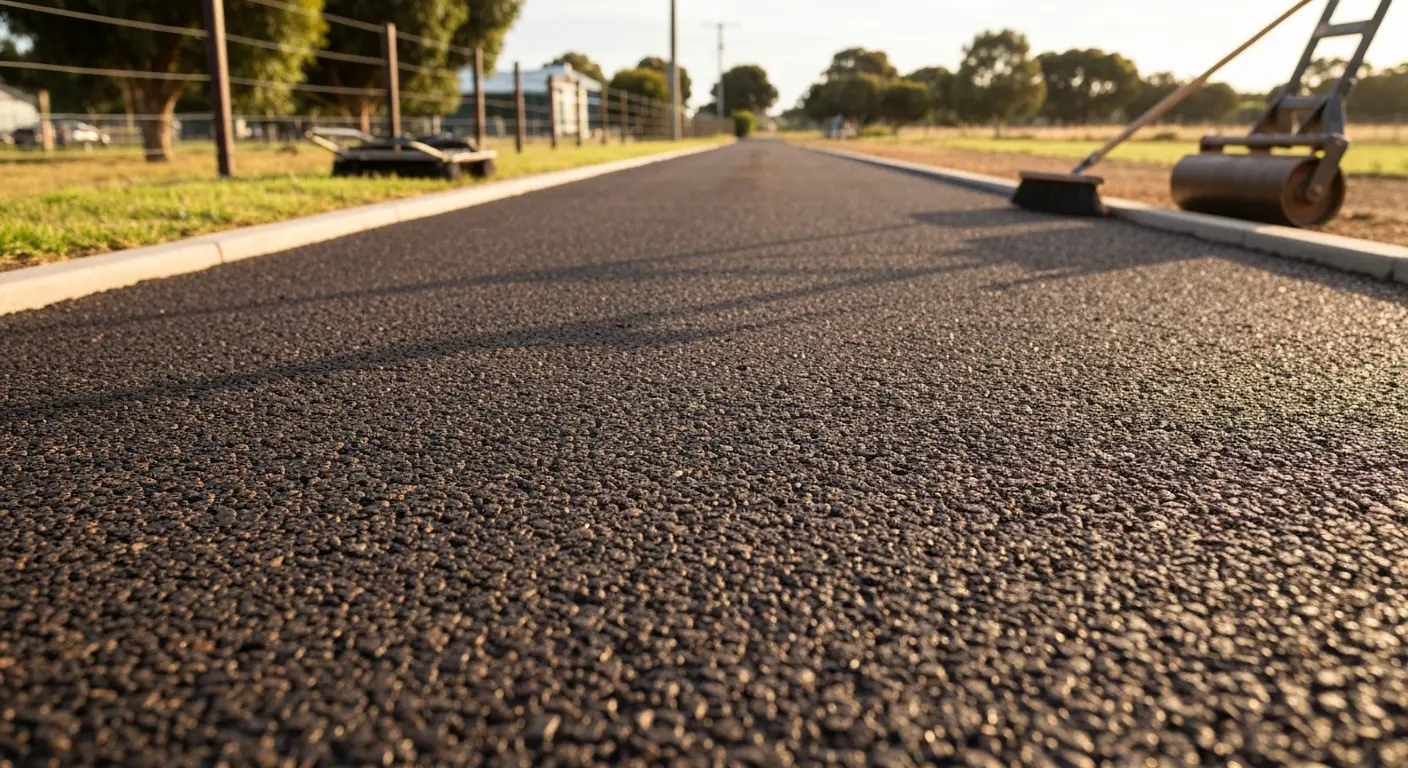 Tar and chip paving surface