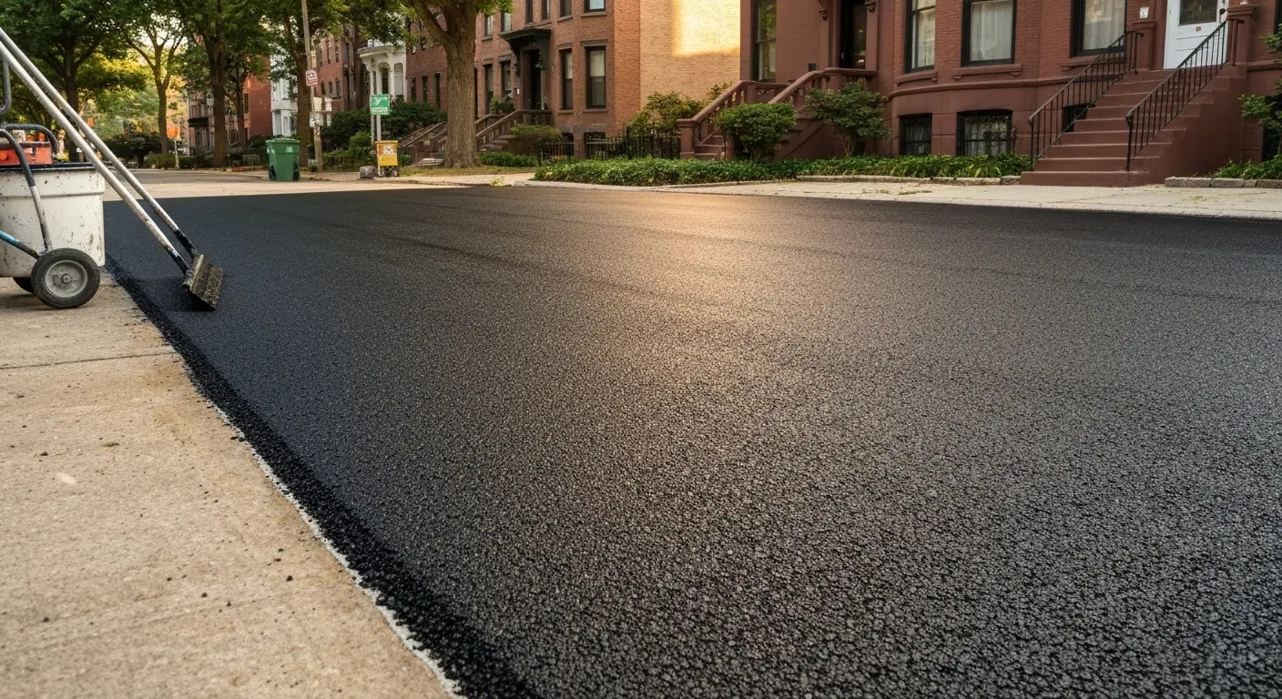 Asphalt sealcoating