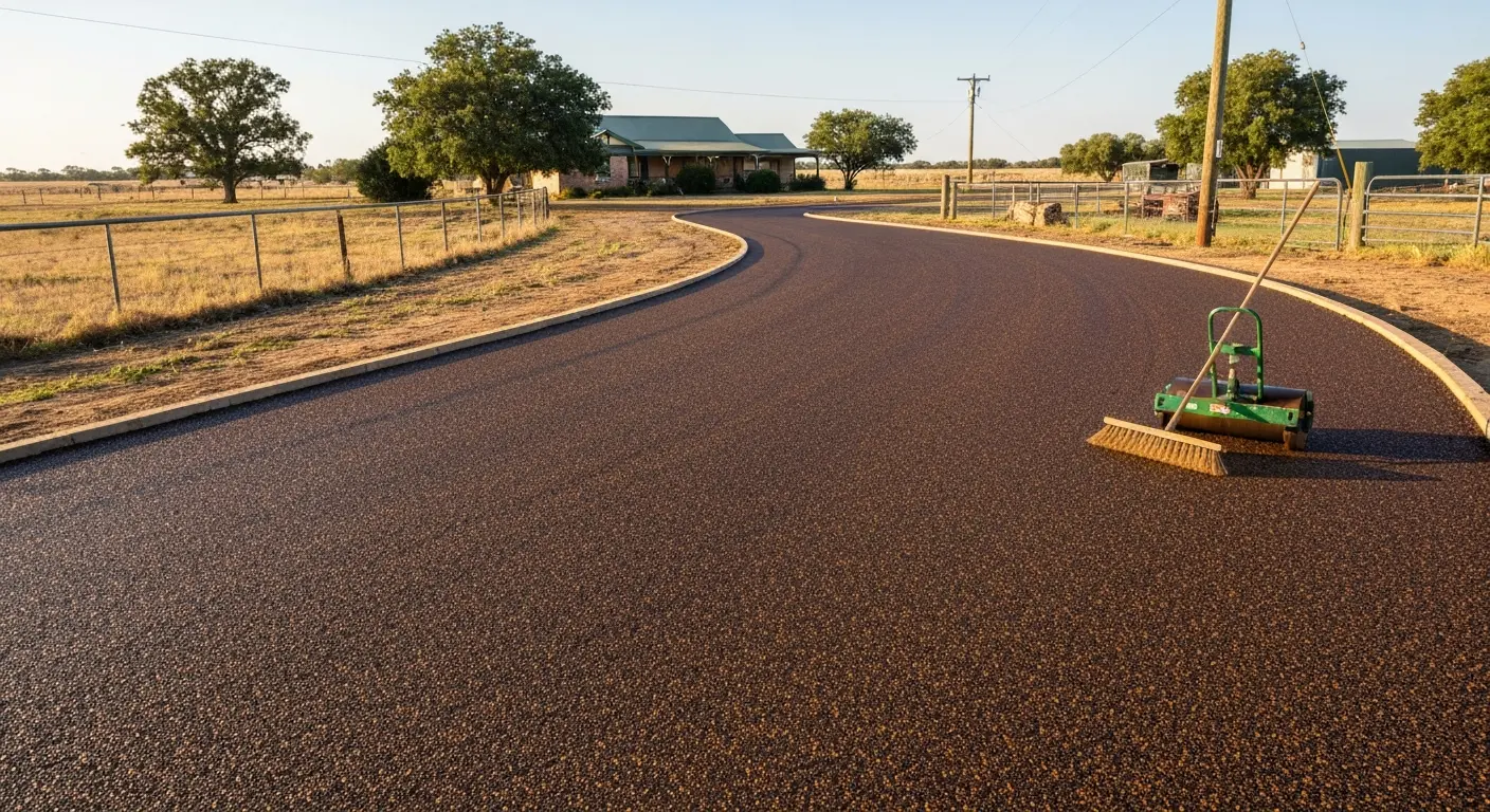 Tar and chip driveway