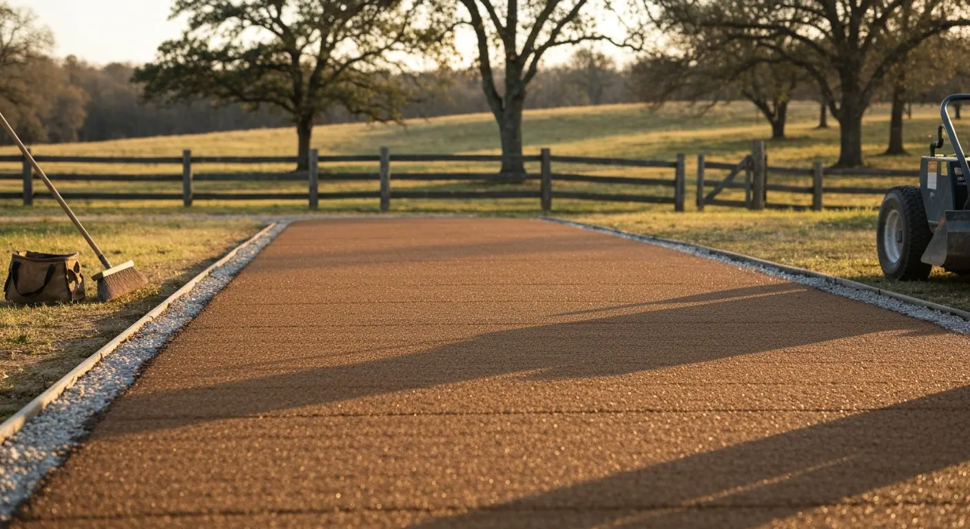 Tar and chip paving surface