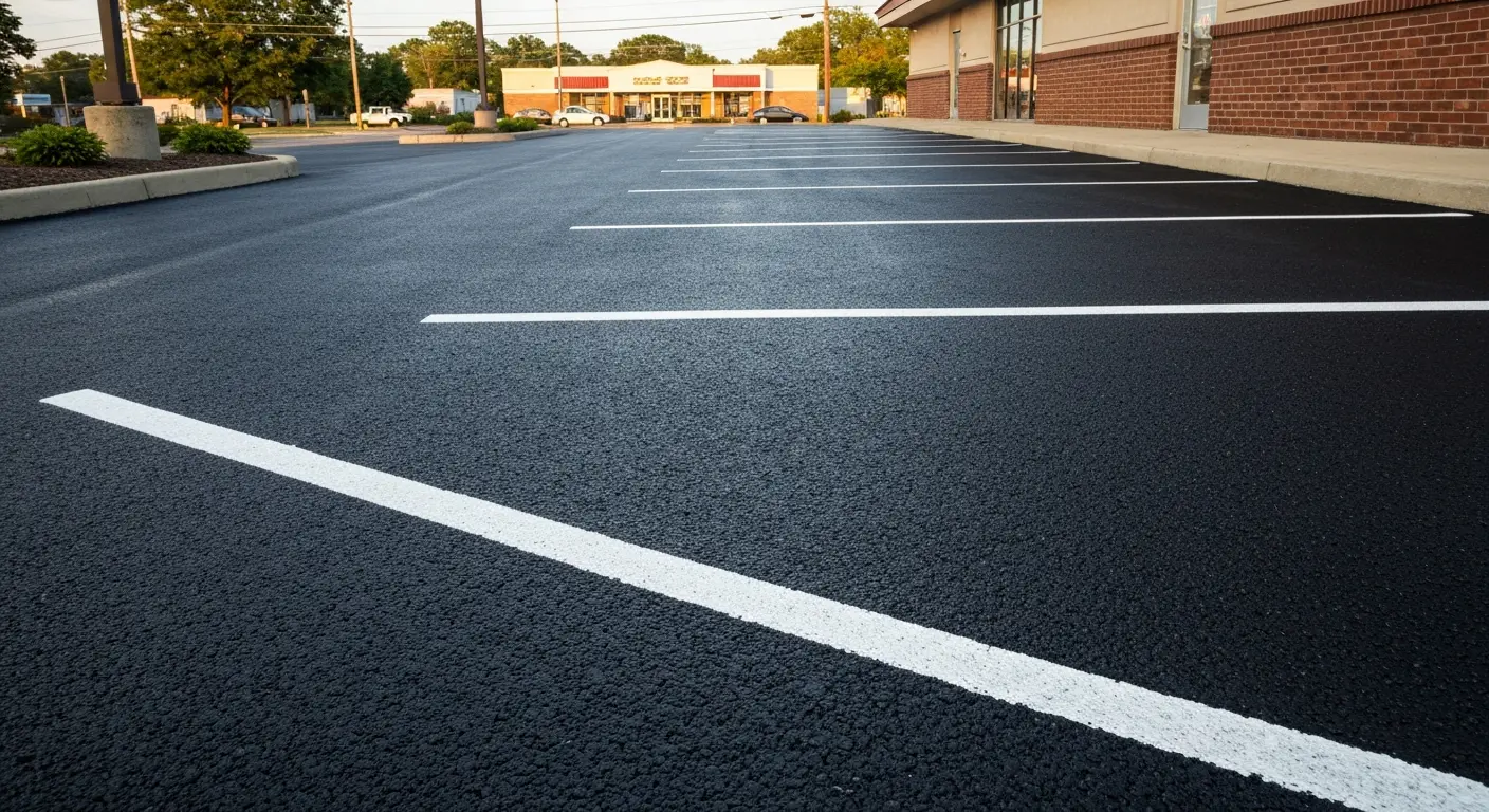 Sealcoated asphalt parking lot
