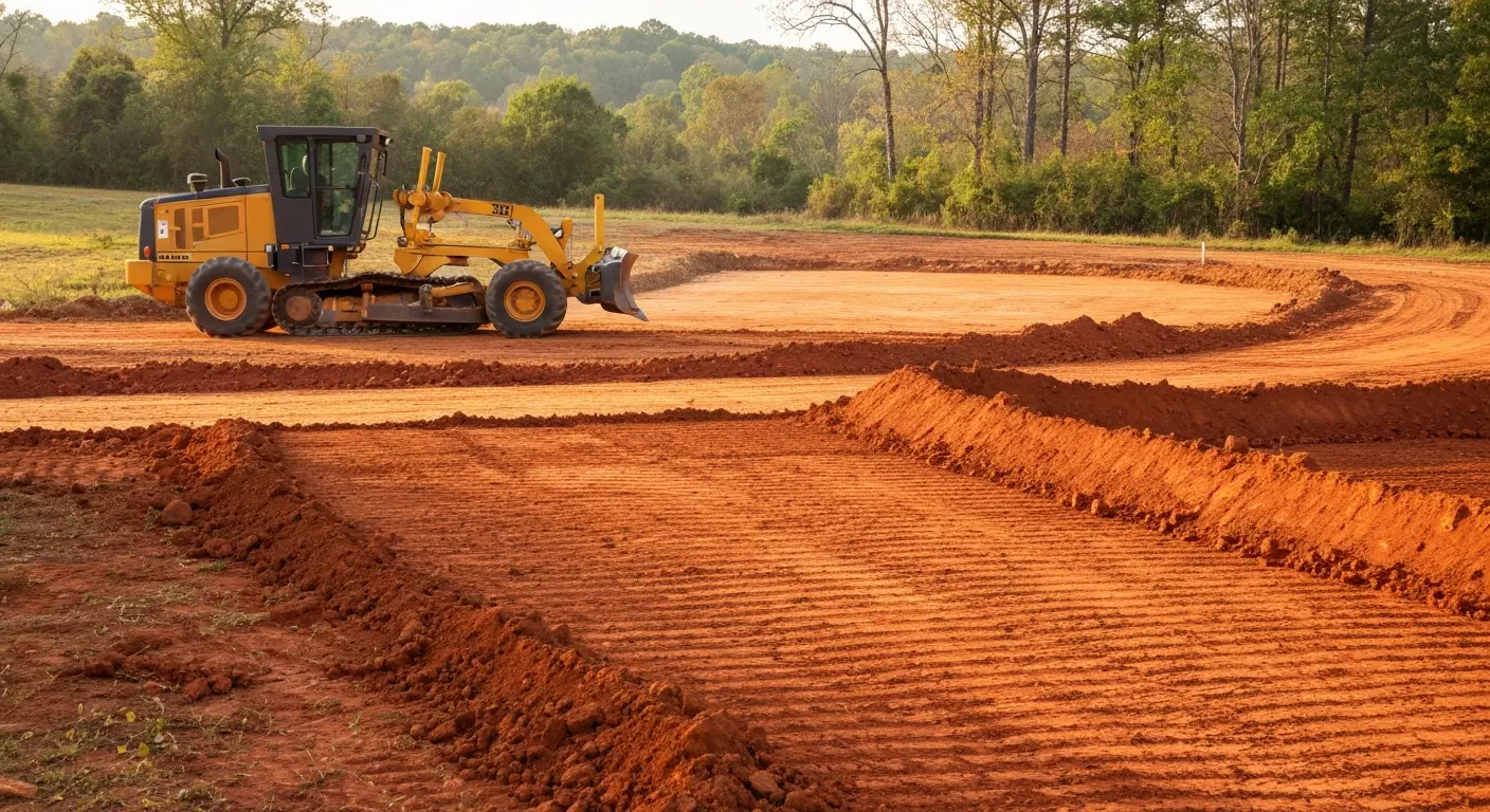 Grading equipment at work