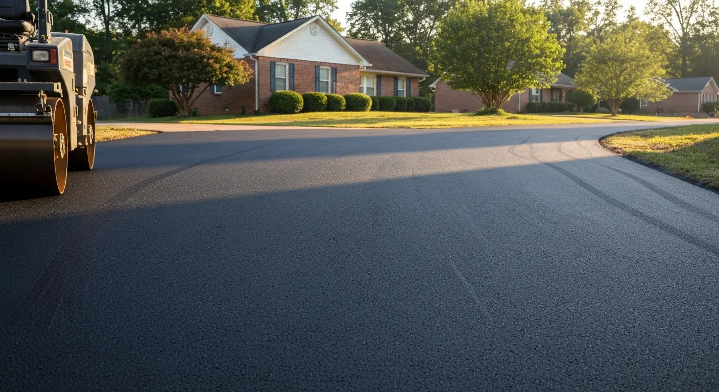 Asphalt driveway paving