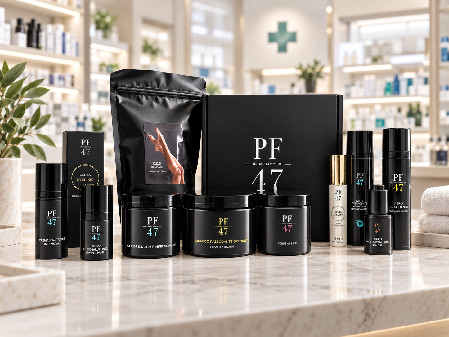 La linea PF47 in farmacia