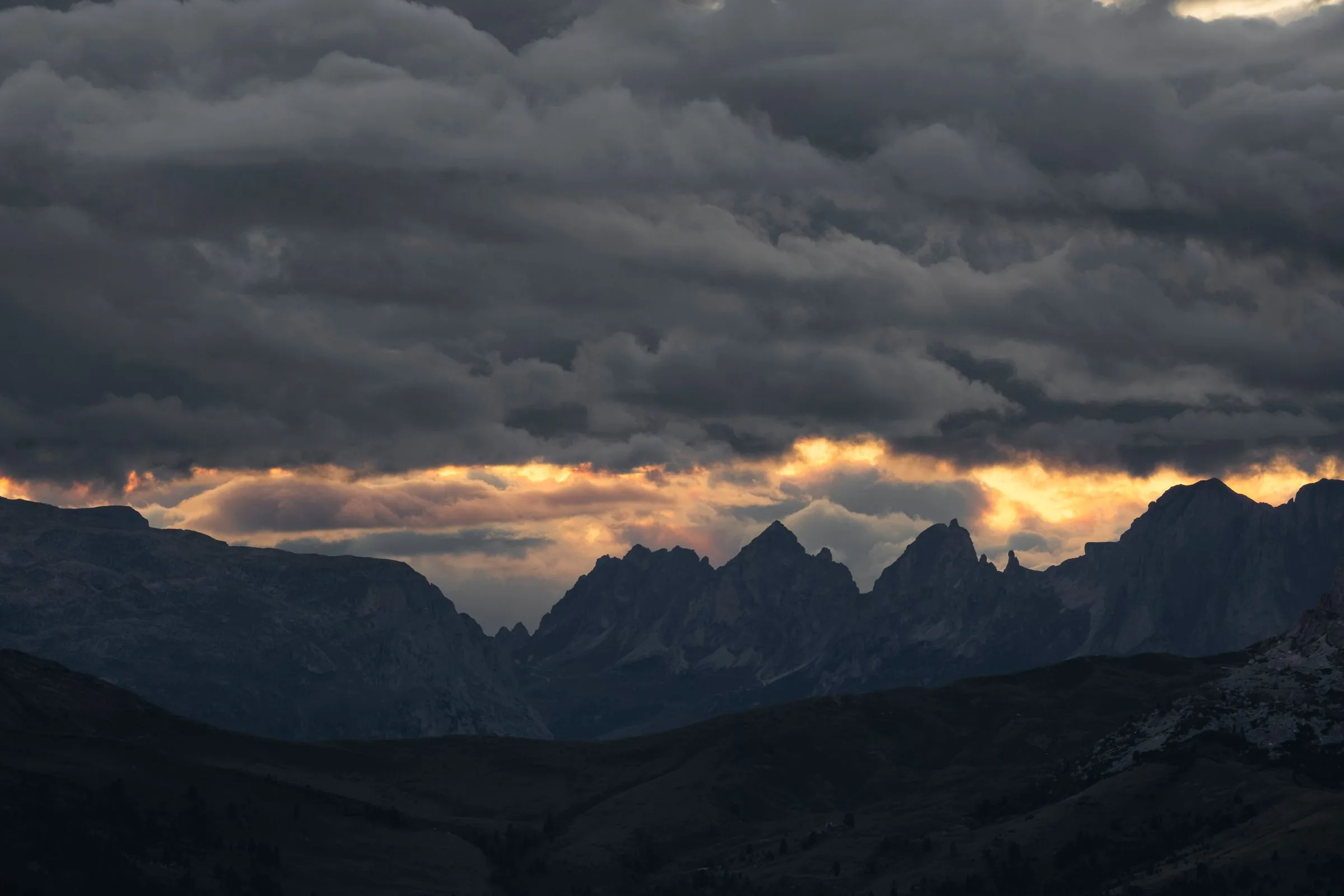 Le Dolomiti all’ultima luce del giorno