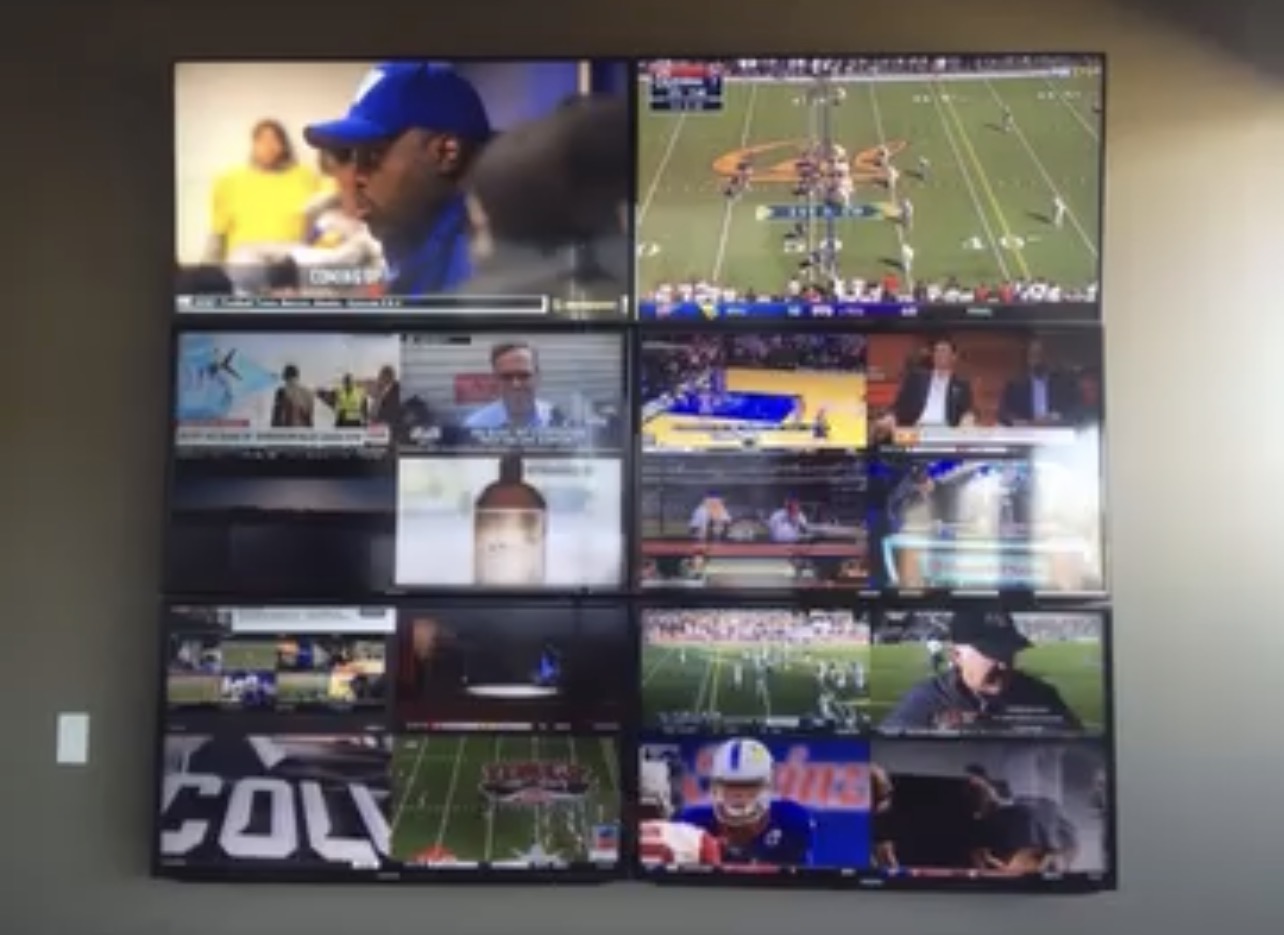 Multi-screen media wall installation at NFL Network