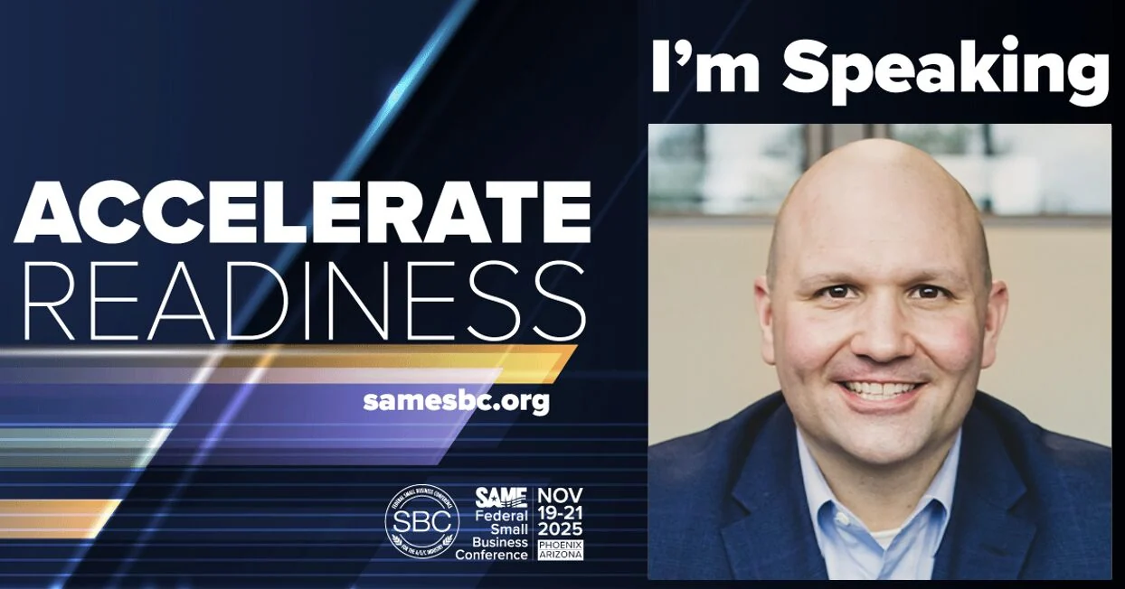 Tom Prokop speaker card for the SAME Federal Small Business Conference, November 2025, Phoenix