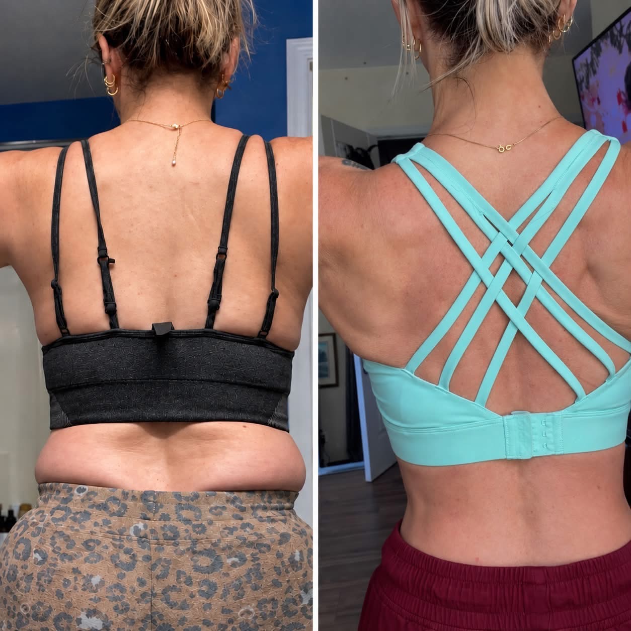 Jen Lewis before and after, portrait