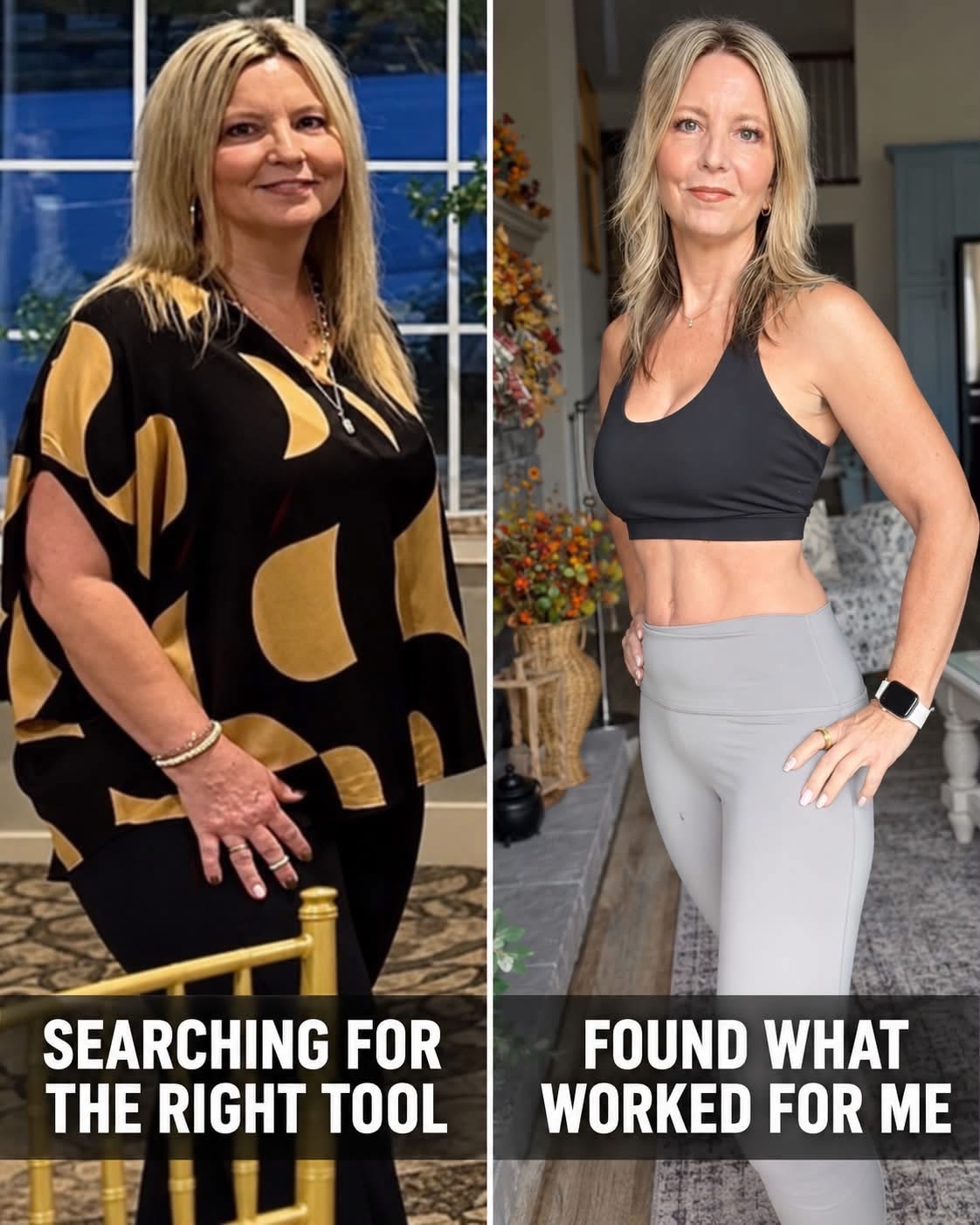 Jen Lewis before and after, back view