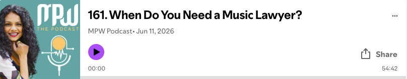 MPW podcast episode about music legal advice MPW podcast episode about music legal advice