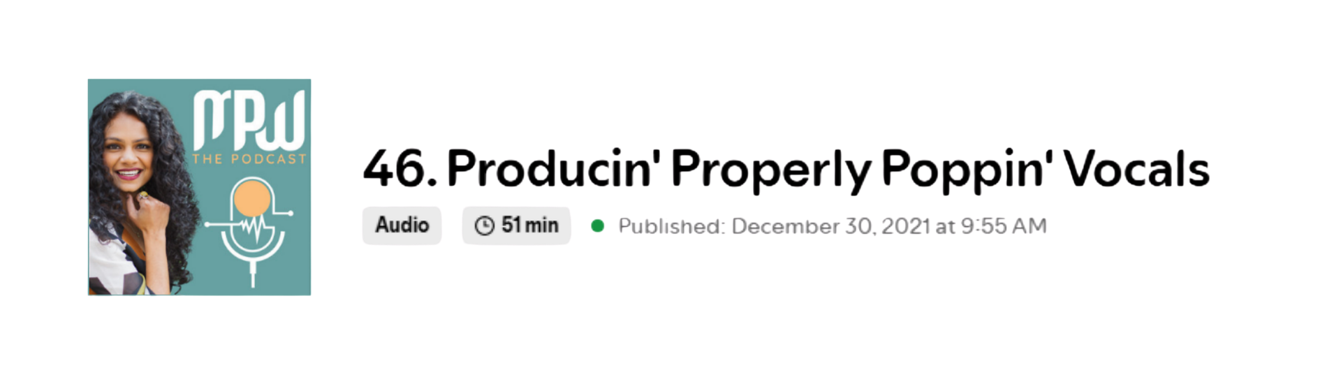 46. Producin' Properly Poppin' Vocals