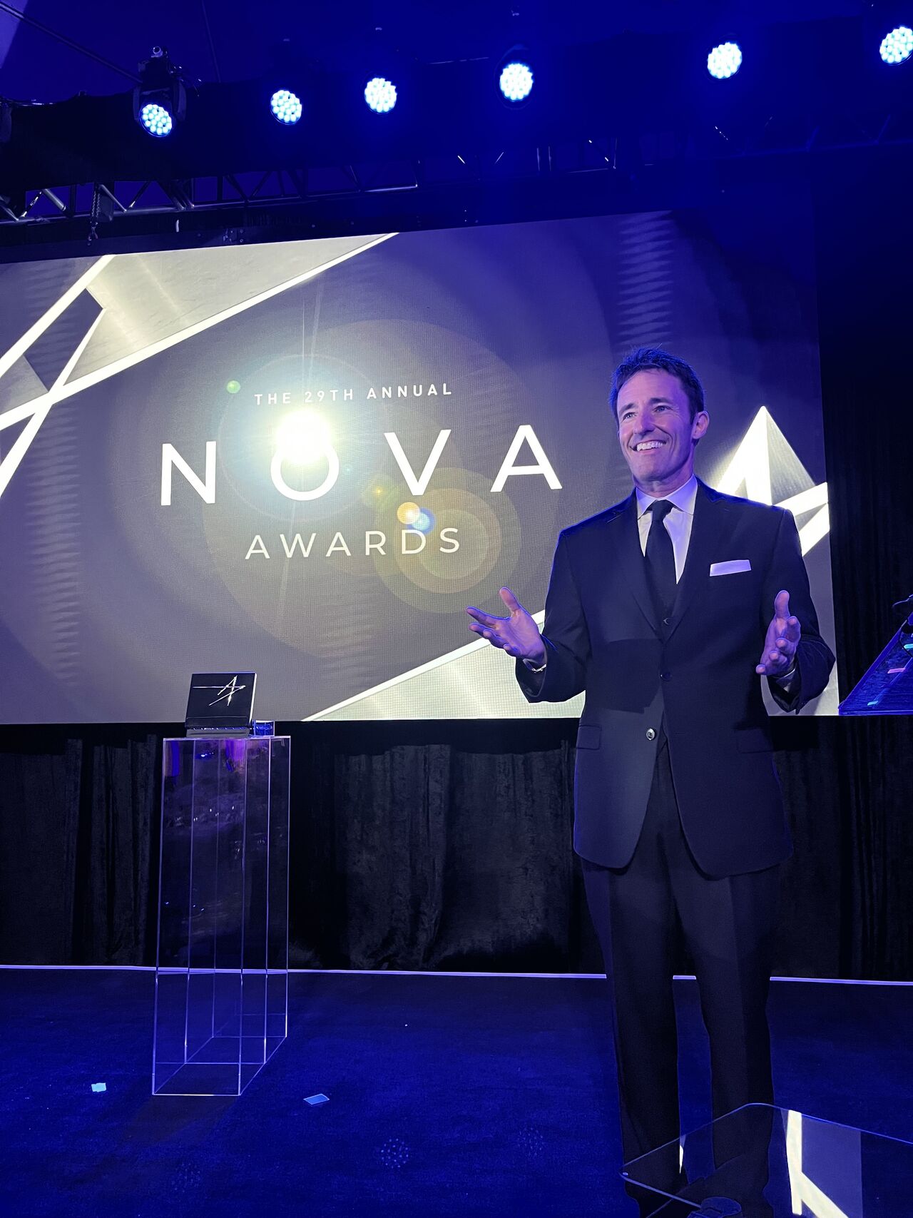 David Ahearn hosting the NOVA Awards