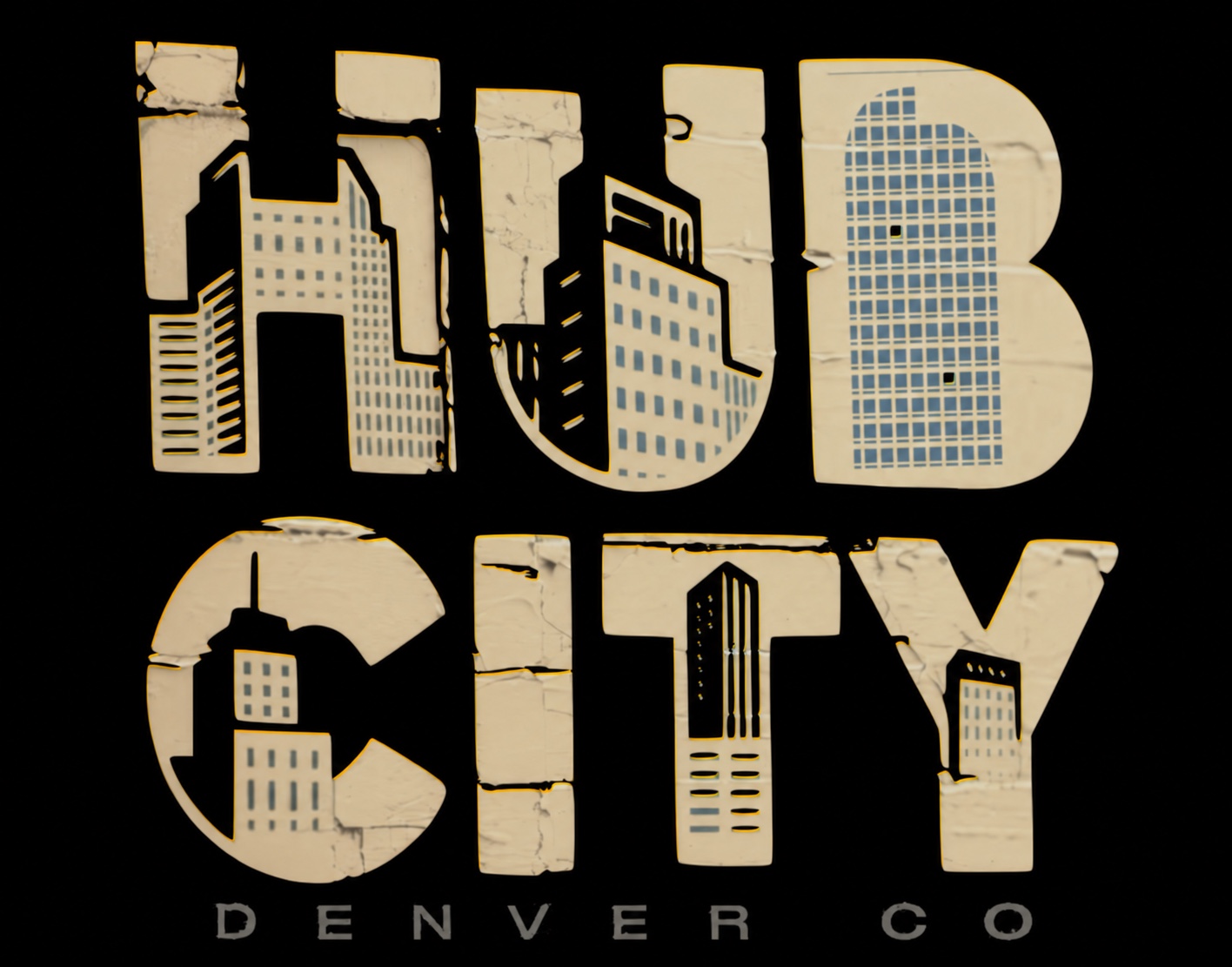 Hub City Denver CO — gold skyline logo