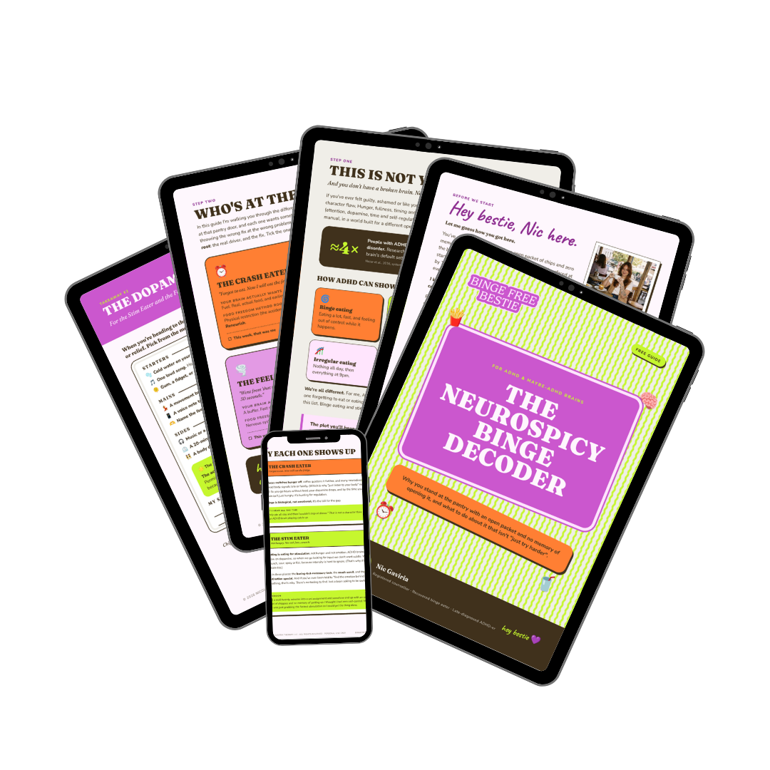 The Neurospicy Binge Decoder guide mockup
